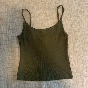 Green cropped tank